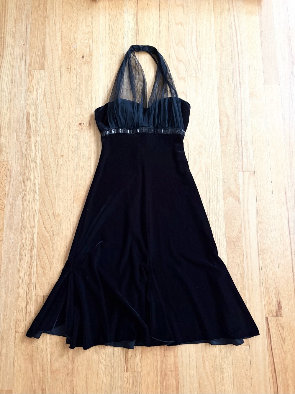 Vintage Blondie Nites by Linda Bernell halter black velvet dress 3